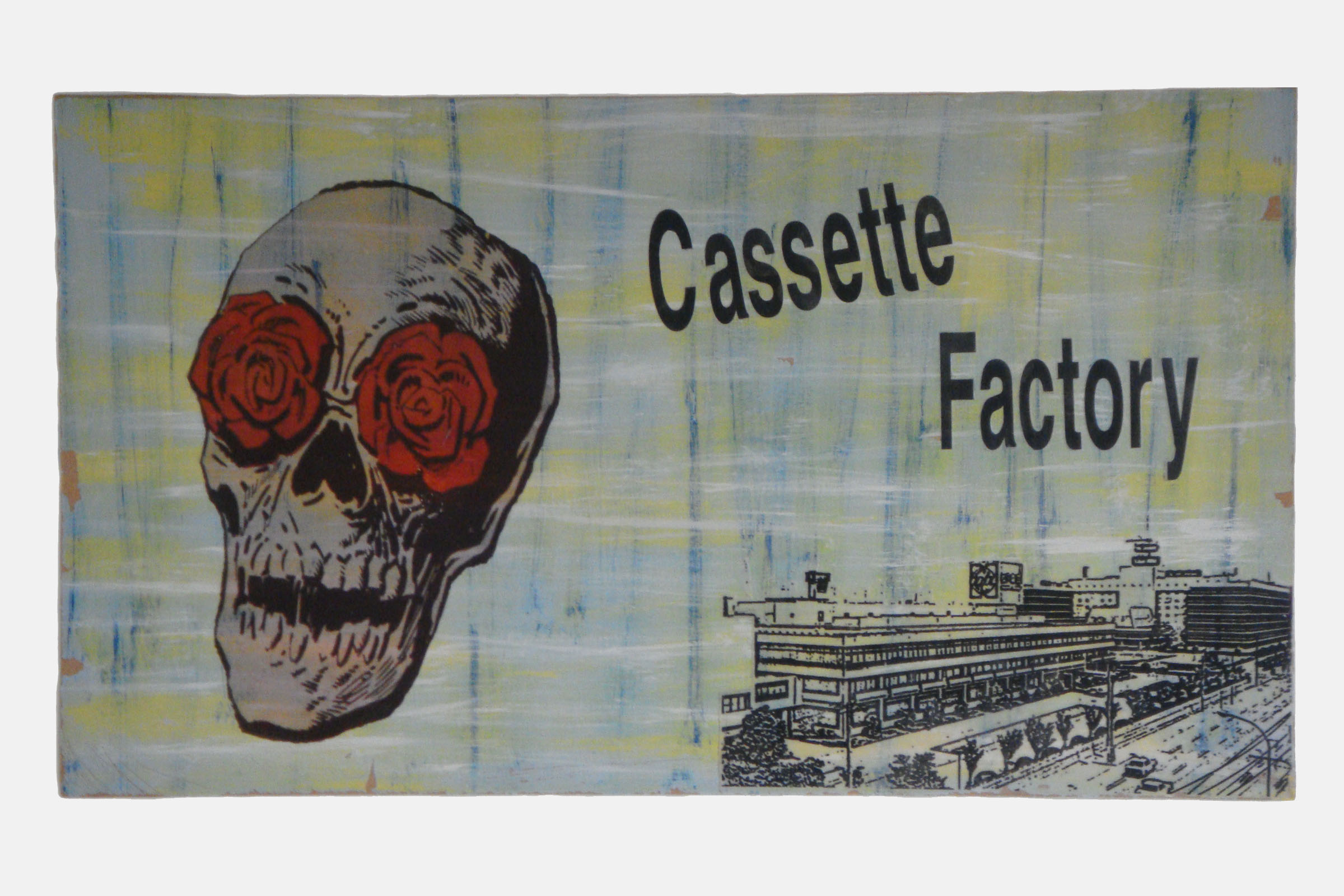 CASSETTE FACTORY
<br>Mixed media on hardboard<br>??? x ???cm