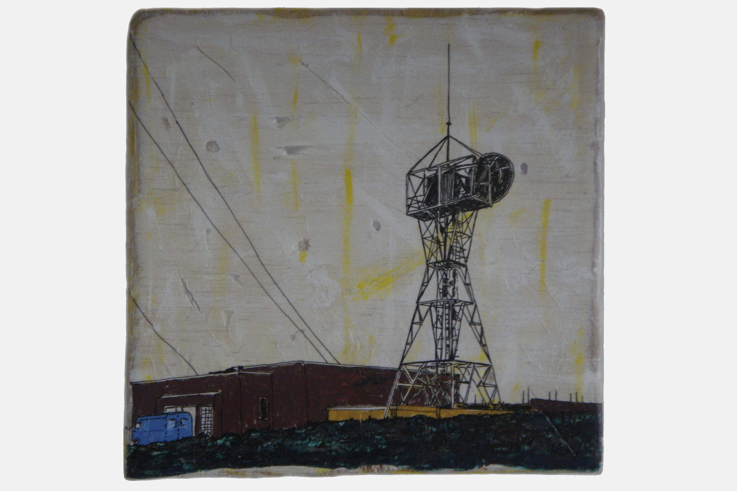 TRANSMITTER<br>Mixed media on plywood<br>??? x ???cm