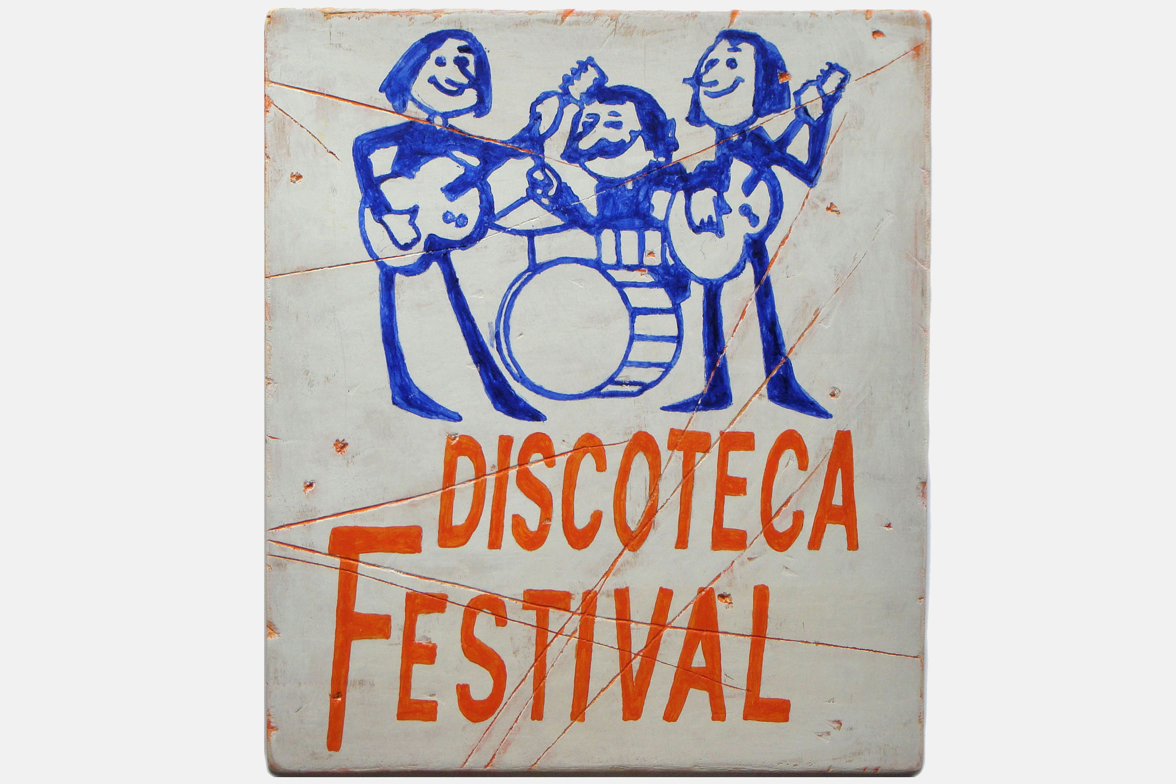 DISCOTECA FESTIVAL<br>Acrylic paint on Plywood<br>32 x 36cm