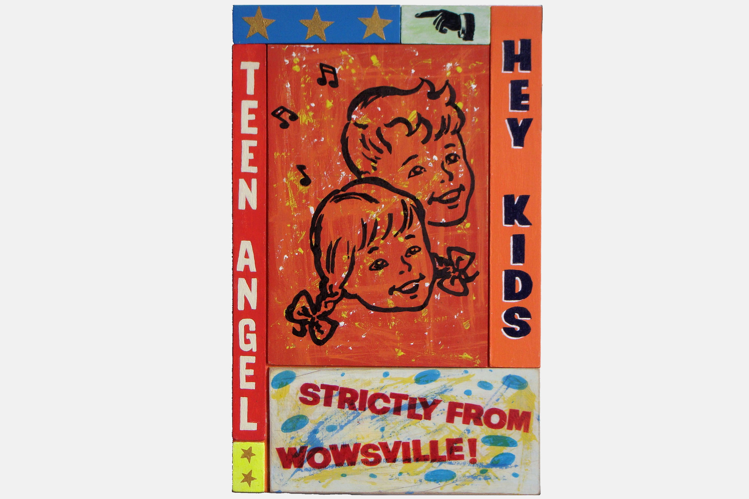 STRICTLY FROM WOWSVILLE<br>Acrylic paint on Plywood<br>45.5 x 28.5cm