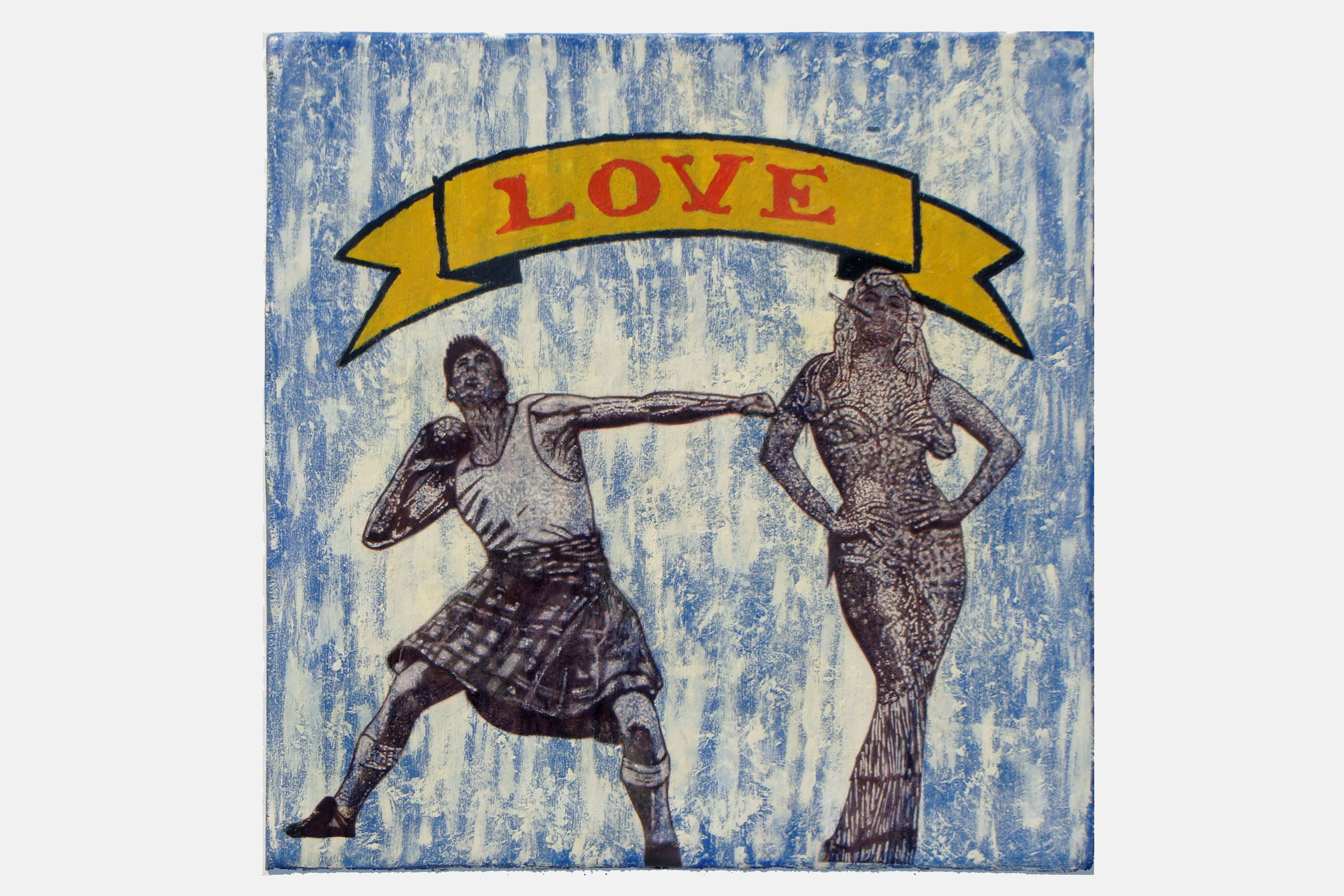 LOVE
<br>Mixed media on plywood<br>38.5 x 39cm