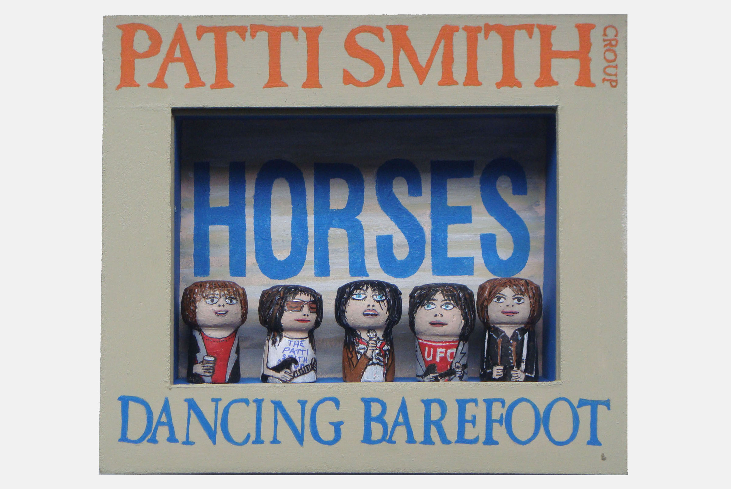 Patti Smith<br>Mixed media and corks. Framed.