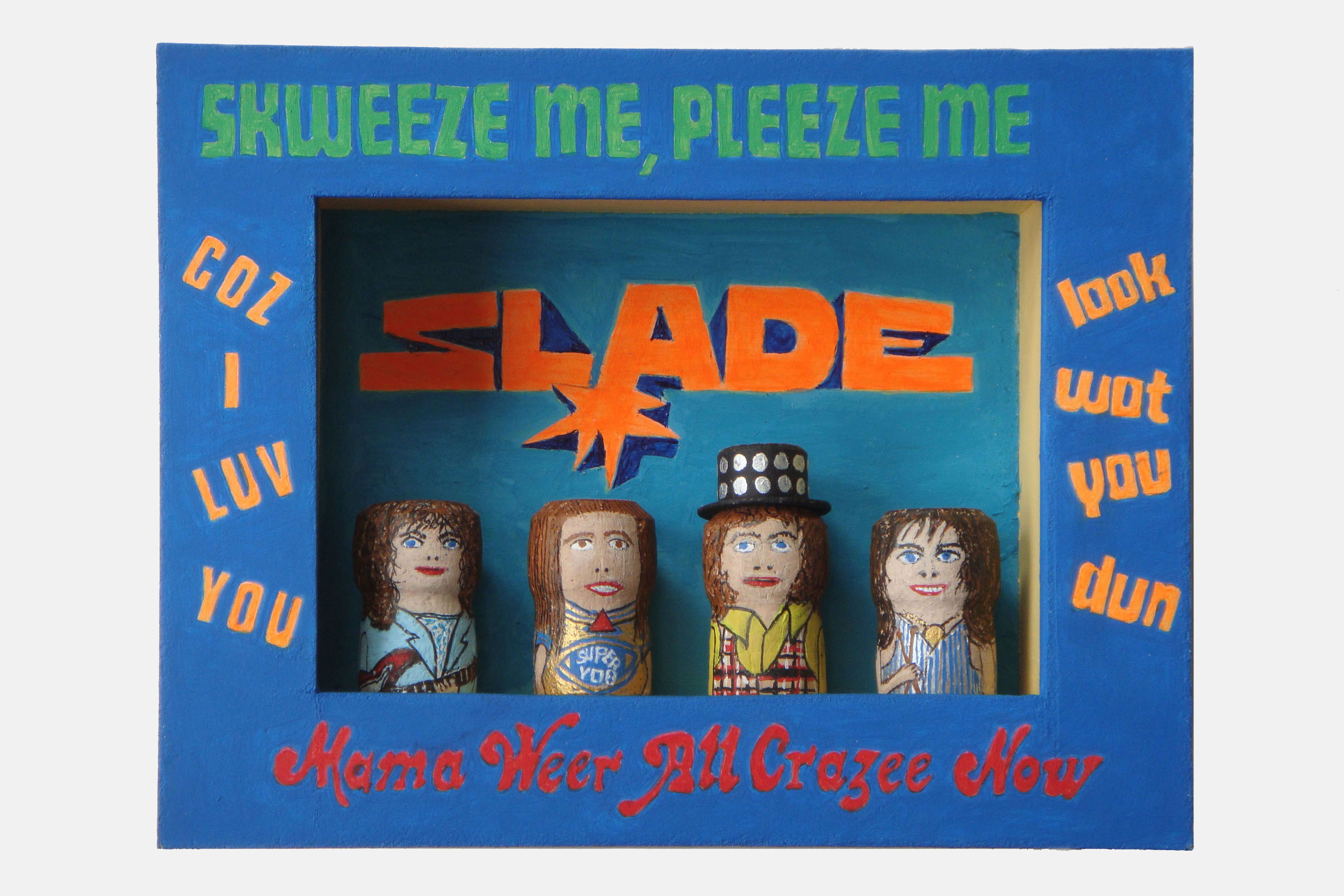 SLADE<br>Mixed media and corks. Framed.