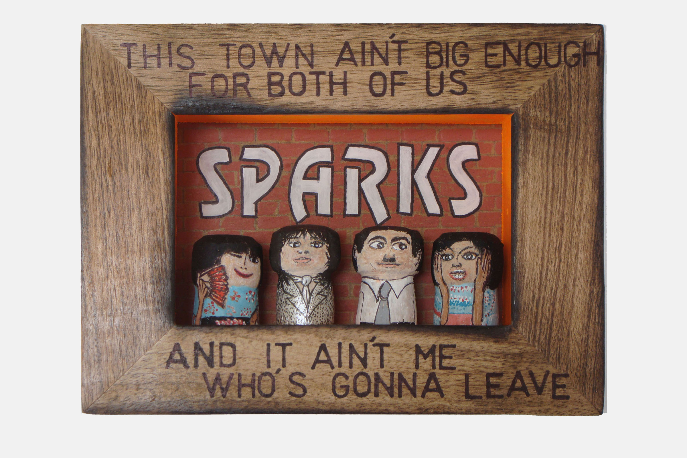 SPARKS<br>Mixed media and corks. Framed.