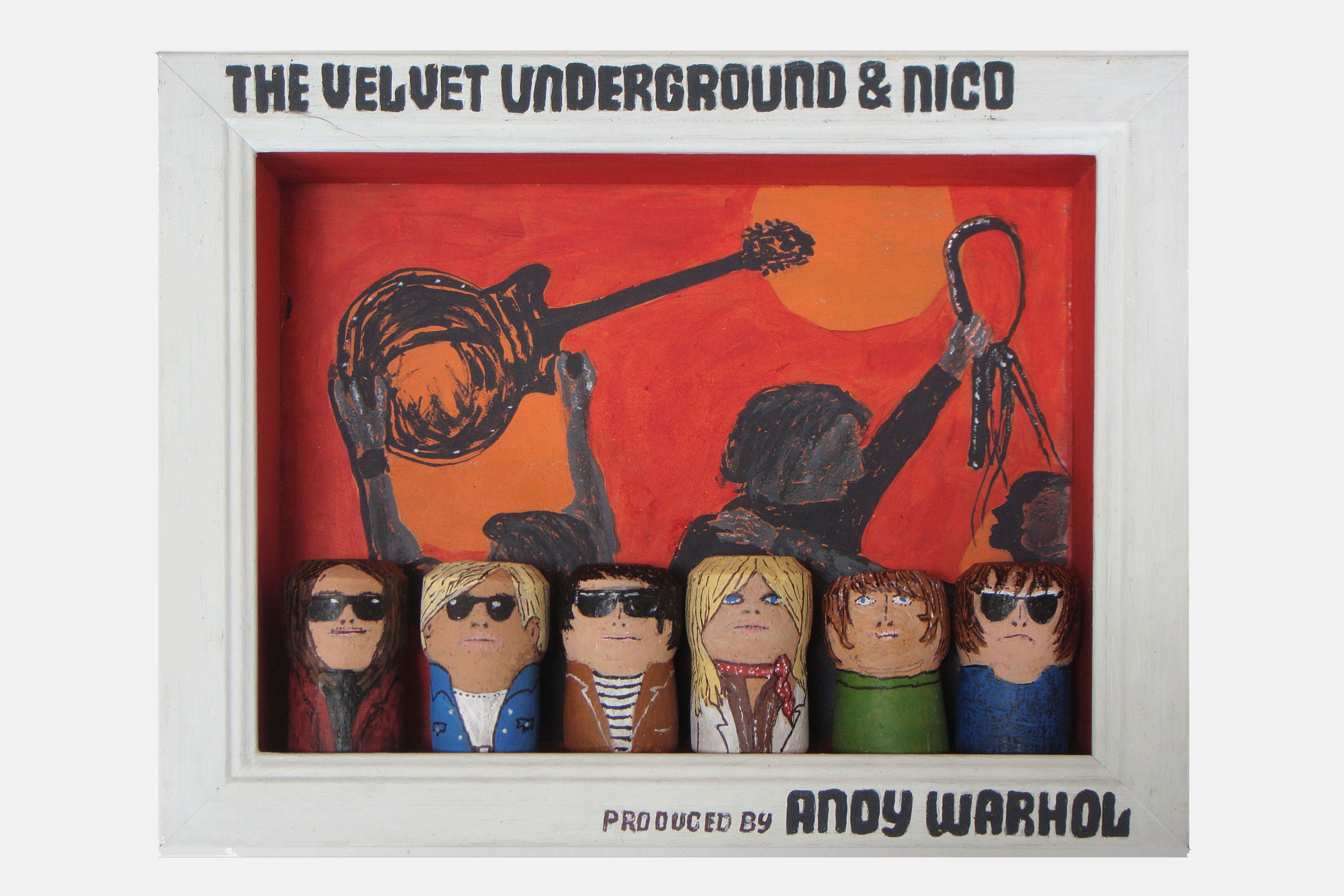 THE VELVET UNDERGROUND<br>Mixed media and corks. Framed.