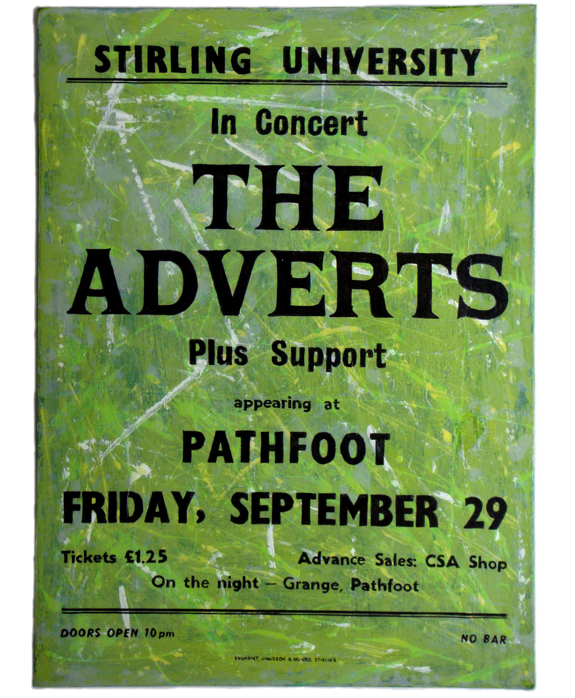 The Adverts<br>Stirling University
<br>Mixed media on plywood<br>38 x 51cm