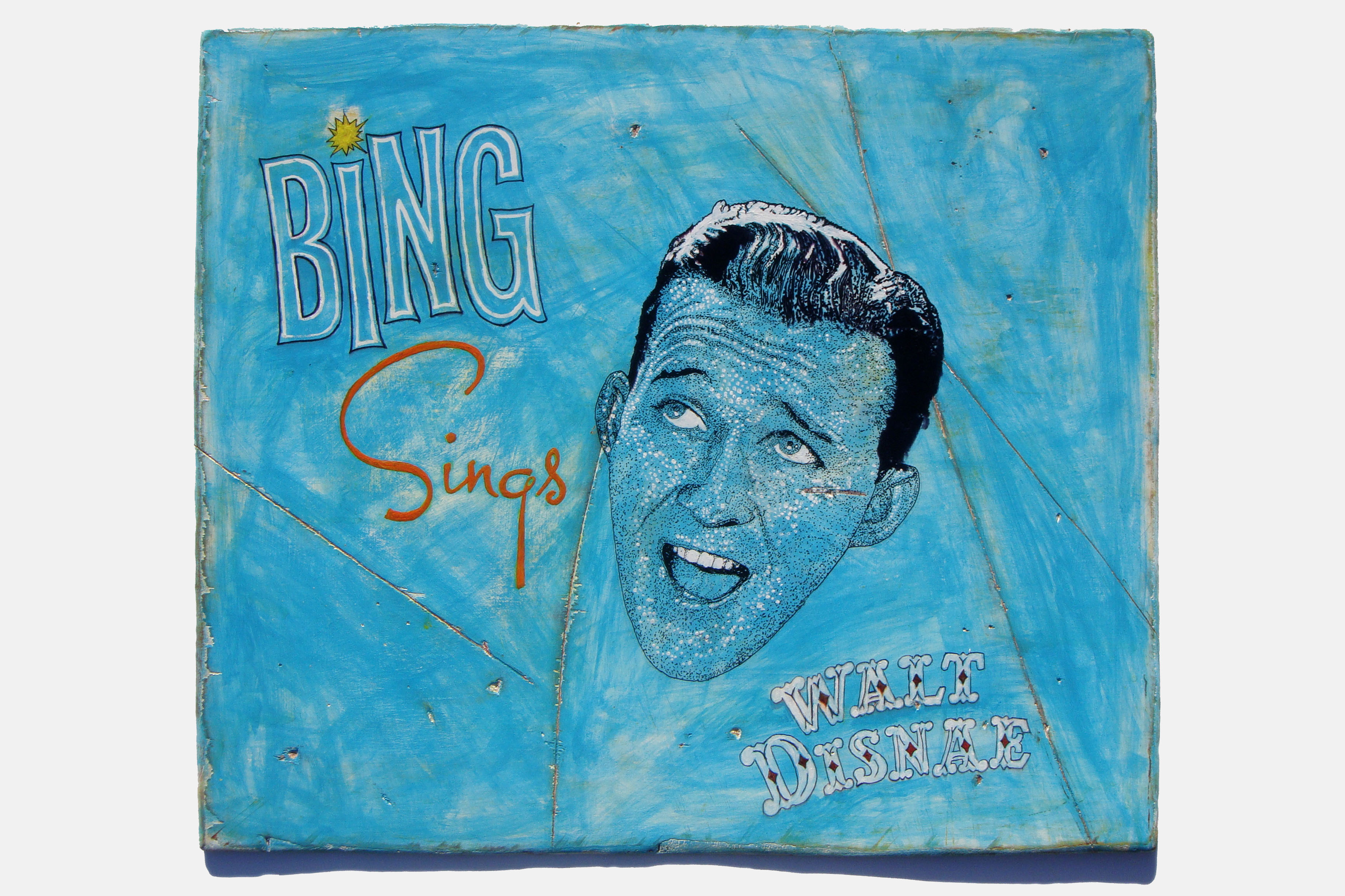 BING SINGS WALT DISNAE<br>Mixed media on plywood<br>??? x ???cm