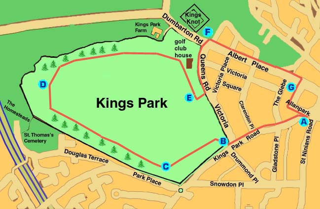 Kings Park and Kings Knot Walk in Stirling
